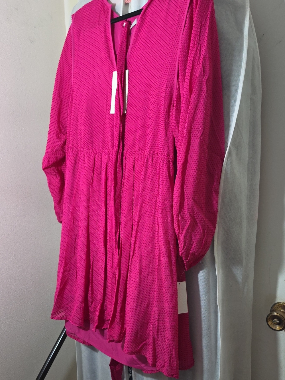 Joie Hot Pink Textured Long-Sleeve Tunic